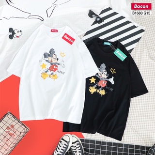 B1680G15 เสื้อยืด ลาย มิกกี้เมาส์ ดาว  Mickey Mouse คอตตอน โอเวอร์ไซส์ oversize เสื้อคู่