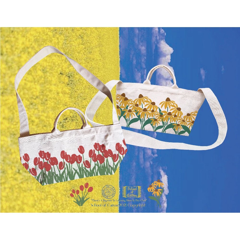 New Arrival 2022 FLOWER FIELD SMALL CANVAS TOTE