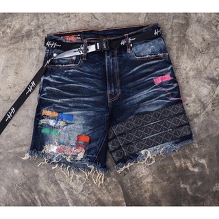 Holdem White♠️H8 Casino monogram destroyed denim shorts 2022