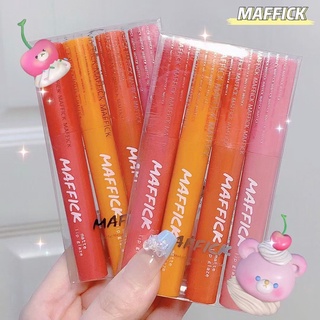 MAFFICK MF201 ลิปเซทเวลเวทแมท ลิปกำมะหยี่ ลิปโคลน เนื้อนุ่ม สีสวย ติดทน กันน้ำ วิปปิ้งบรัชมูส Velvet Lip Mud Lip Glaze