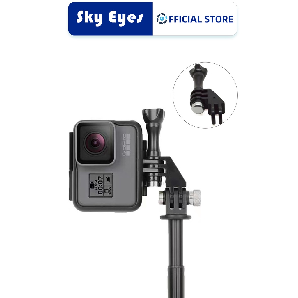 SKYEYES อะแดปเตอร์ข้อศอก 90 องศาพร้อมสกรูนิ้วหัวแม่มือสําหรับ GoPro, DJI Action 6/5 Pro, Insta360 Ace pro 2 ฯลฯ