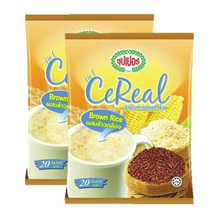 ﻿Super 3in1 Cereal Brown Rice ซุปเปอร์ เครื่องดื่มธัญญาหาร ผสมข้าวกล้อง 600g. x 2packs