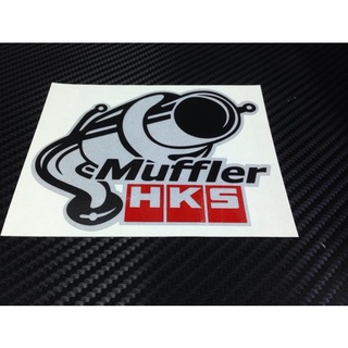 สติ๊กเกอร์ตัดคอม สะท้อนแสง 3M แท้ ลาย ลาย Muffler HKS TURBO เทอร์โบ sticker ติดรถ แต่งรถ สติกเกอร์ สติกเกอ น่ารัก