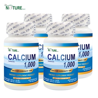 CALCIUM CARBONATE THE NATURE x 4 ขวด แคลเซียม 1,000 พรีเมี่ยมเกรด เดอะ เนเจอร์ อาหารเสริมบำรุงกระดูกและข้อ