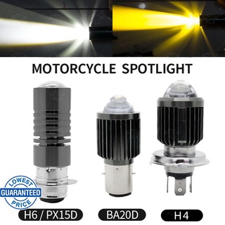 หลอดไฟหน้ารถจักรยานยนต์ LED H6 BA20D H4 Hi Lo beam พร้อมเลนส์ไฟตัดหมอก