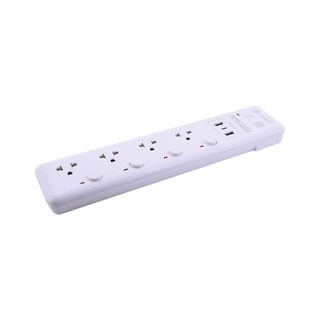 ส่งฟรี Toshino รางปลั๊กไฟ 4 ช่อง + 2 USB 1 Type C 4 สวิตช์ ยาว 3 เมตร รุ่น WY-43