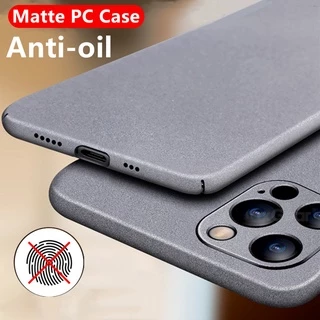 หรูหรา Matte กันกระแทก Hard PC สําหรับ iPhone 16 15 Pro Max 13 12 11 Pro MAX XR XS Max 8 7 Plus 14 Plus 15 Plus 14 Pro Max 12 13 Pro Max 16 Pro Max Simple Ultra Thin ฝาหลัง