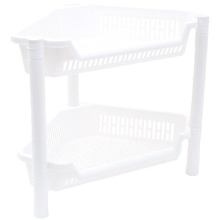 CORNER RACK CSP 247-2 2TIER PLASTIC WHITE ชั้นเข้ามุมพลาสติก 2 ชั้น CSP 247-2 สีขาว ชั้นวางของในครัว อุปกรณ์จัดเก็บในครั