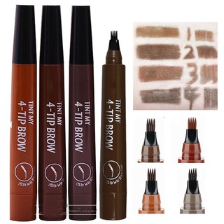 TINT MY 4-TIP BROW Liquid หัวแปรงเขียนคิ้ว ให้คุณเขียนคิ้วเสมือนสักคิ้ว ไม่ต้องเจ็บ กันน้ำ