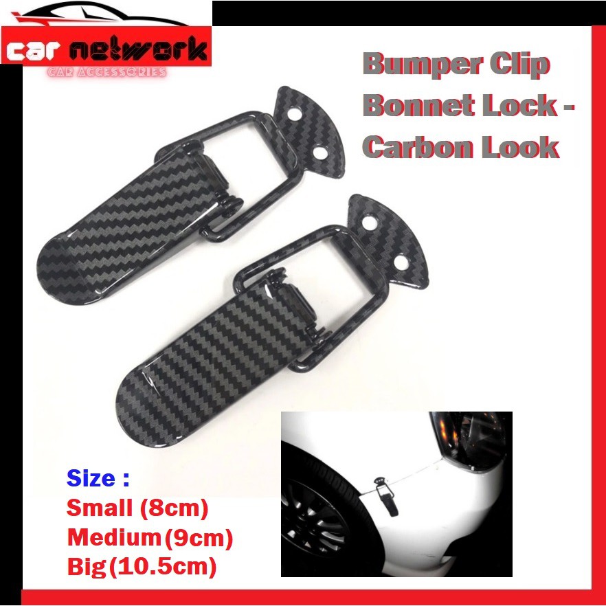 Carbon Bumper Clip Bonnet Lock Car Lock Universal Bumper Bonnet Clip Carbon look - Big Medium Small