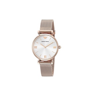 EMPORIO ARMANI นาฬิกาข้อมือผู้หญิง รุ่น AR1956 Retro Silver Dial - Rose Gold