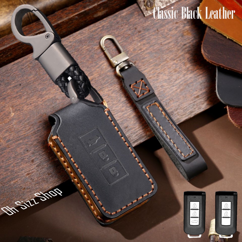 เคสรีโมทรถ Mitsubishi Pajero 2022 งานหนังม้า พรีเมียมเกรด Premium Grade Hallmo HANDMADE ทรงคลาสสิค (Horse Leather Key