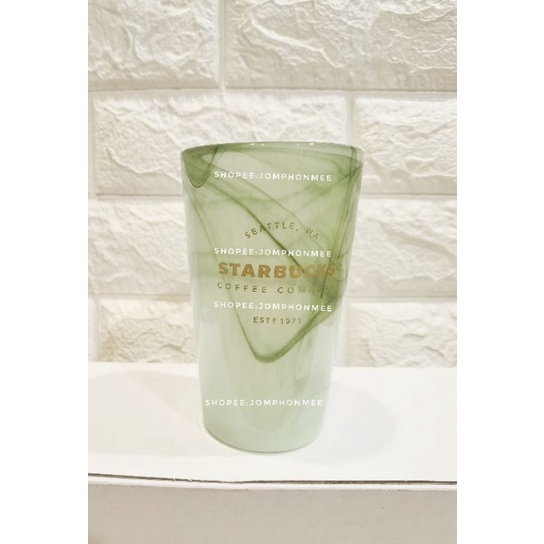Starbucks 50th Anniversary 2021 China Jade Green Clouds​ 12​oz​ Glass Cold Cup