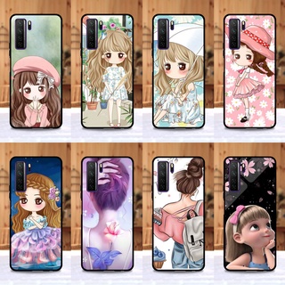 เคส Huawei Nova 7SE ลายการ์ตูนผู้หญิง ขอบนิ่มหลังแข็ง เคสมือถือ เคสโทรศัพท์ Case เคส TPU ขอบนิ่มหลังแข็ง