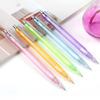 ดินสอกดอัตโนมัติ 2B 0.5 มม. 0.7 มม. สีโปร่งใส สําหรับโรงเรียน