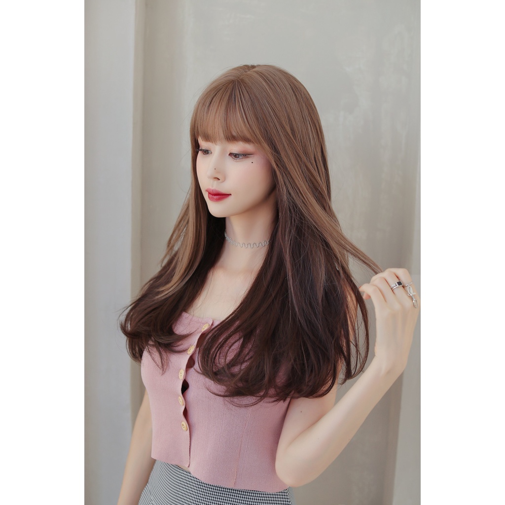 วิกผม วิกผมหน้าม้าทูโทน2สีตรงยาวตรงยาวสไลด์ดูเป็นธรรมชาติสินค้าสวยตามภากไหมด้านอย่างดี แถมเน็กคลุมค่ะ สินค้าส่งในไทย