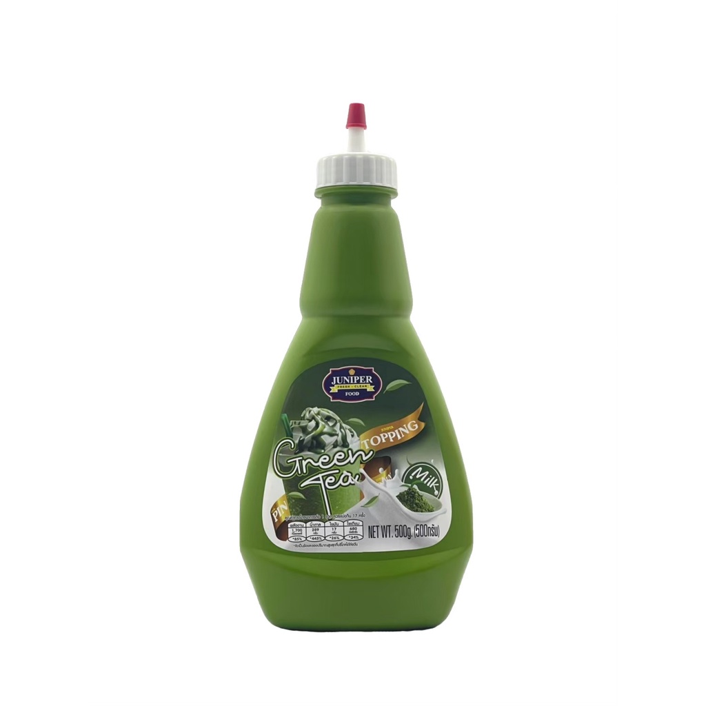 New!! ชาเขียว นม ท็อปปิ้ง จูนิเปอร์ 500 กรัม (จำกัด 12 ขวด / 1 ออเดอร์นะคะ)