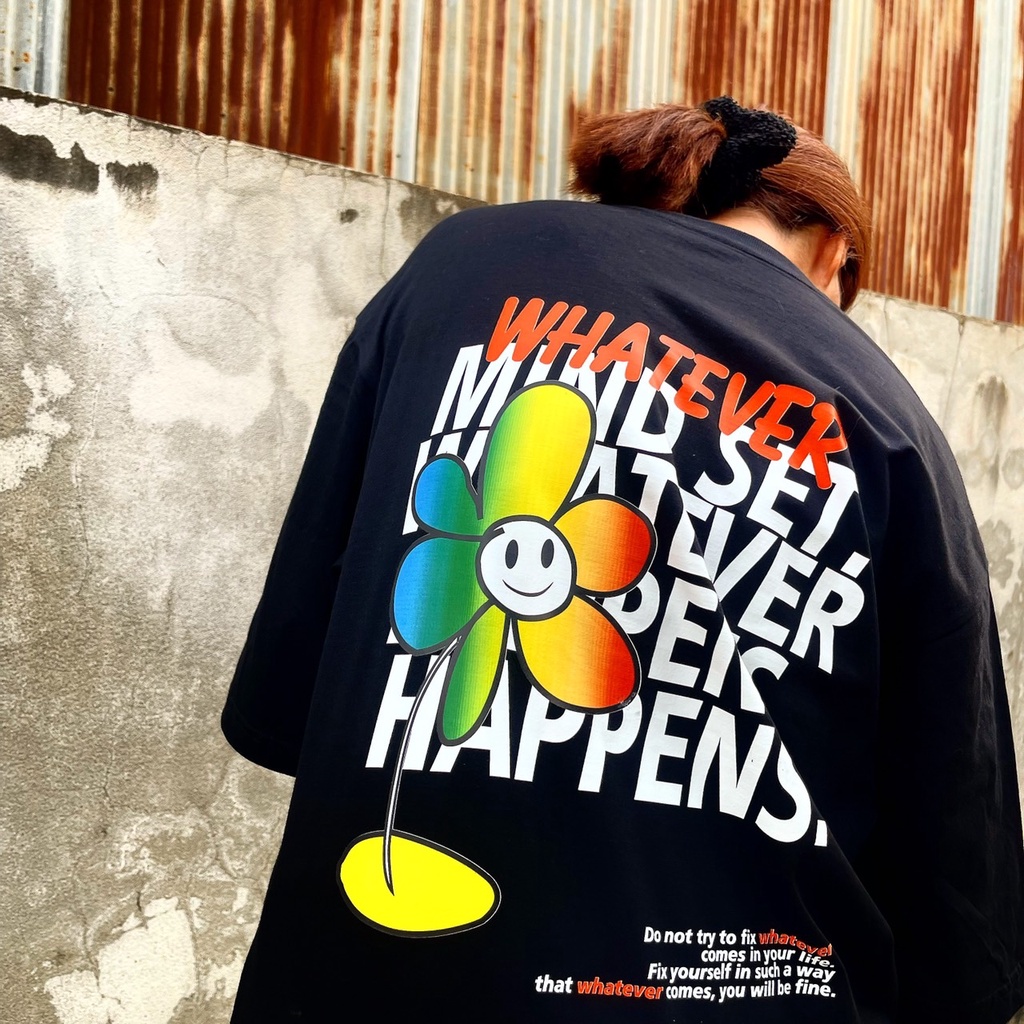 ( พร้อมส่งเสื้อเฮีย )เสื้อ Whatever ผ้าCotton 100% มีสองสี ทั้งทรงปกติและ OVERSIZE