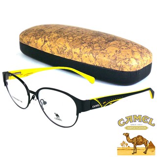 CAMEL แว่นตา รุ่น CA-12732 สีดำตัดเหลือง กรอบเต็ม ขาสปริง วัสดุ สแตนเลส สตีล (สำหรับตัดเลนส์) กรอบแว่นตา Eyeglasses