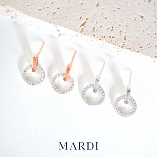 Mardi Jewelry ต่างหูเงินแท้925 Waving Mona Earrings