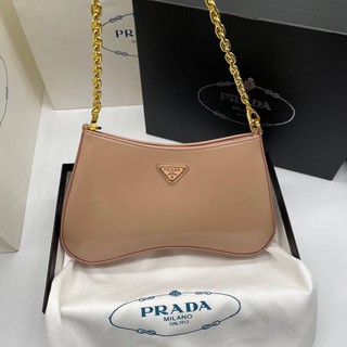 Prada สายโซ่ สีนู้ด Grade Hiend Size 26CM  free box set