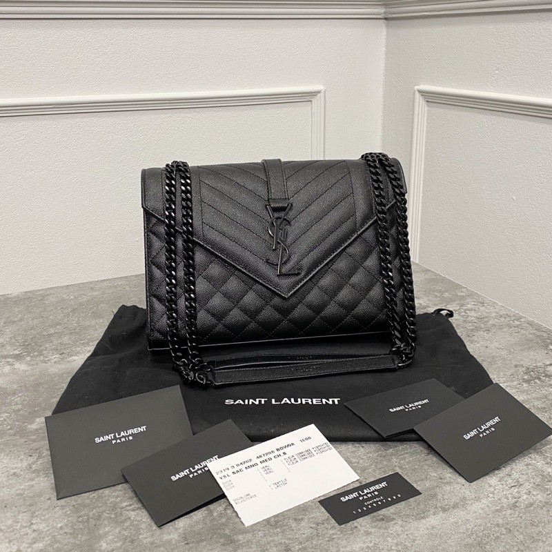 YSL envelope medium caviar matelassé