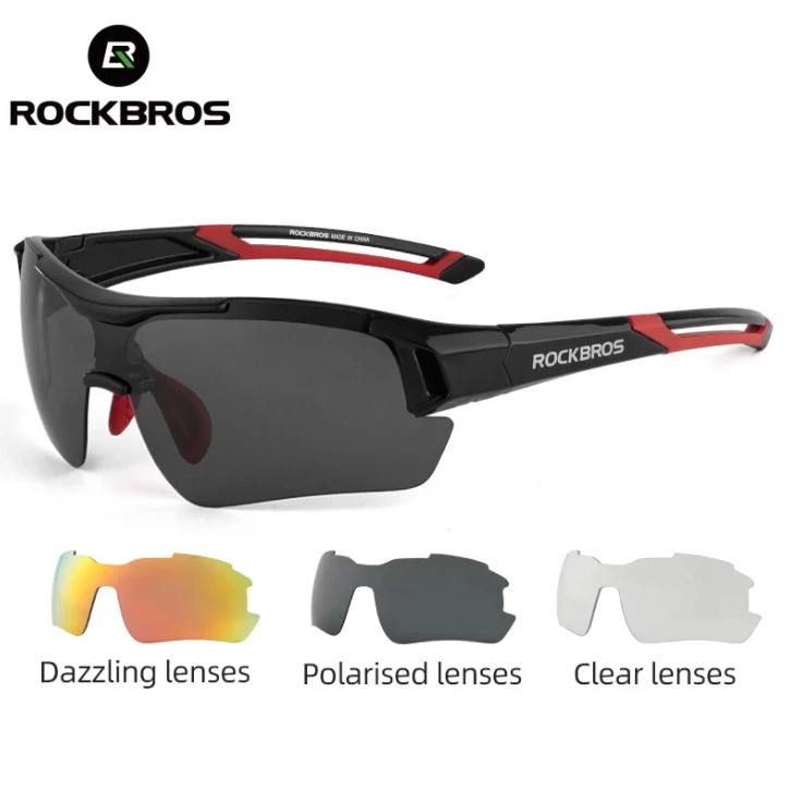 【TH Delivery】ROCKBROS แว่นตากันแดด เลนส์โพลาไรซ์ 3 ชิ้น น้ําหนักเบา ถอดออกได้ อุปกรณ์เสริม สําหรับขี่จักรยาน