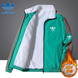 Adidas เสื้อแจ็กเก็ตกันลม ผ้าฟลีซ แบบหนา ให้ความอบอุ่น เหมาะกับฤดูหนาว สําหรับผู้ชาย