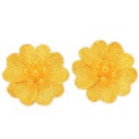 TANITTgemsต่างหูเนื้อทองเหลืองแท้24Kgpลายดอกไม้พร้อมใบรับประกันสินค้า