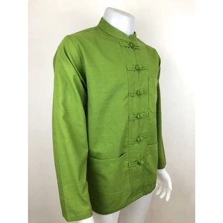 เสื้อผ้าฝ้าย ผ้าพื้นเมือง (ผ้าชินมัย) คอจีน กระดุมจีน แขนยาว
