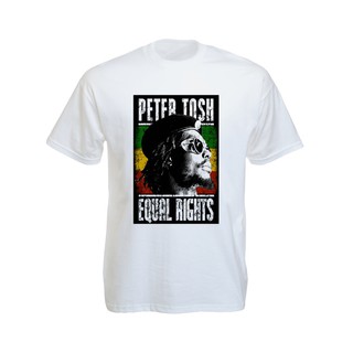 เสื้อยืดราสต้าTee-Shirt Peter Tosh Equal Rights เสื้อยืดคอกลมสีขาว/สีดำสกรีนลาย Rastaman สุดเท่ห์ White/Black Tee-Shir