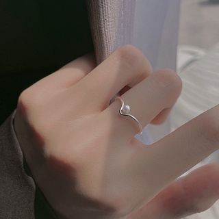 Ins แหวนไข่มุกสไตล์ฝรั่งเศสสําหรับผู้หญิง