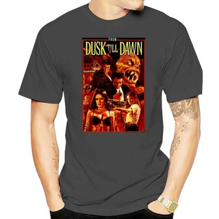 เสื้อยืด พิมพ์ลายโปสเตอร์ภาพยนตร์ From Dusk Till Dawn สไตล์ฮิปฮอป สําหรับผู้ชาย มีสีดํา สีขาวสามารถปรับแต่งได้