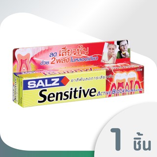SALZ Sensitive ยาสีฟัน ซอลส์ เซนซิทีฟ แอคทีฟบลอค พลัส อลูมินัมแลคเตท 160 กรัม LIONSOS