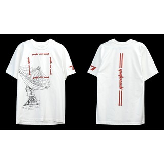 เสื้อยืดโอเวอร์ไซส์QWT47-2 SATTLELITE WHITE ขาวS-3XL