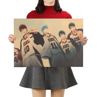 Dlkklb สติ๊กเกอร์กระดาษคราฟท์ลาย Kuroko Basketball Classic Anime สําหรับติดตกแต่งผนังบ้าน 51.5X36ซม.