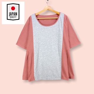 เสื้อยืด Japan ผ้ายืดคอตต้อน100%อย่างดี  เสื้อทรงสวยน่ารัก oversize ทูโทนสวย แต่งจีบ สีสวย ผ้าดีทิ้งตัวสวย