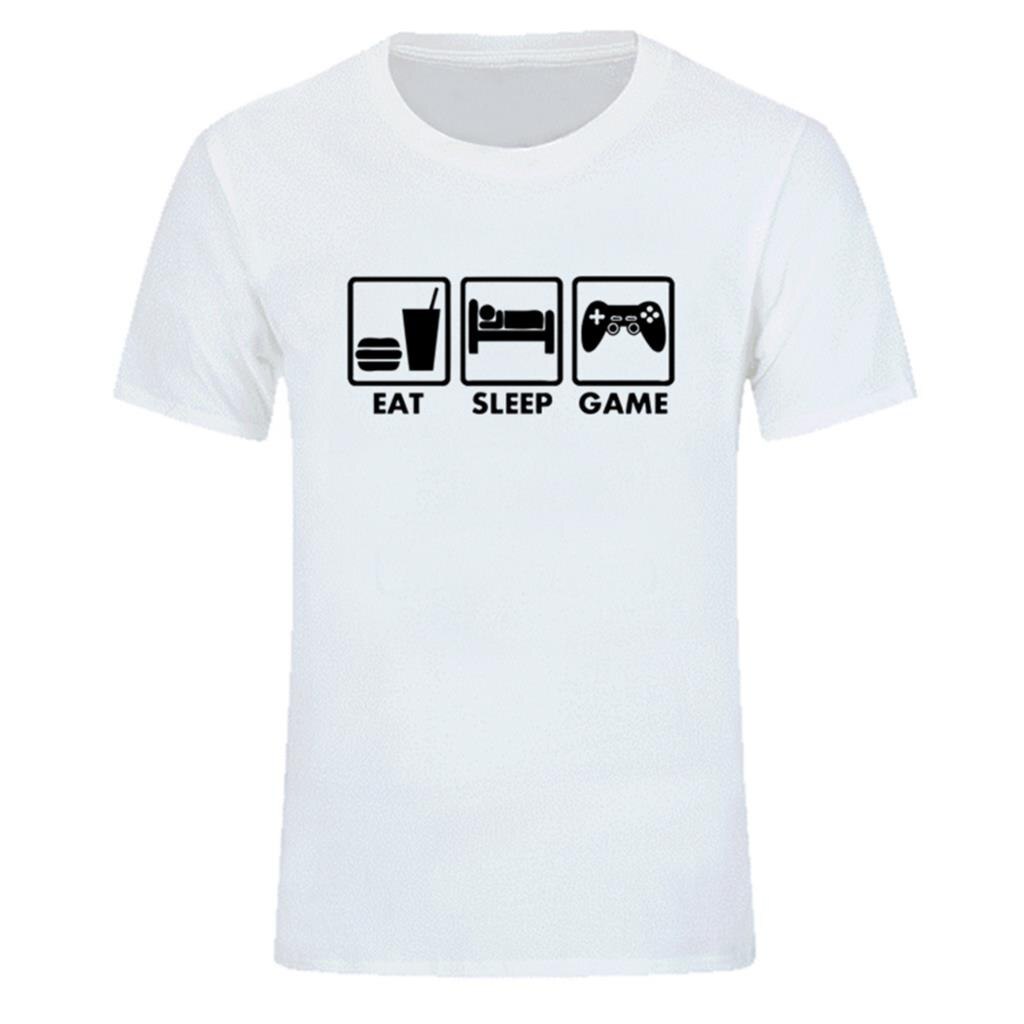 Matsuhara Taeyeon เสื้อยืดแบรนด์ผู้ชายแขนสั้นรอบคอ Eat Sleep เกมแฟนเสื้อยืดพิมพ์เสื้อยืด