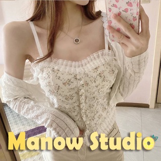 บราสายเดี่ยว เสื้อกล้าม สายเดี่ยว บราสายเดี่ยวแบบสวม กระดุมมุก 3025# Manow.studio