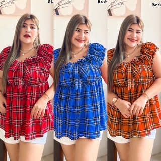 Be ชุดเซ็ต 2 ชิ้น เสื้อสาวอวบ อ้วน Bigsize Plussize อก 52 เอว 50 # 370