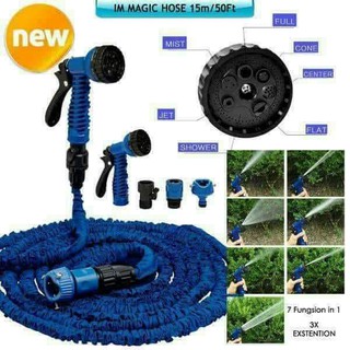 สายยางยืดหดอัตโนมัติ MAGIC HOSE Automatically EXPANDS and Contracts 75 ฟุต/22.5M (สีน้ำเงิน)  คุณสมบัติ - เมื่อใช้งาน สา