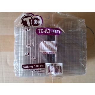 กล่องใสจิ๋วฝาโค้ง TC-K3 (PET)บรรจุ 100ใบ