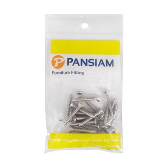 สกรูเกลียวปล่อยหัวเรียบ|Flat-PAN-SIAM-รุ่น-TF-10114-ขนาด-10-x-1-1|4-นิ้ว-(แพ็ค-25-ตัว)-สีนิกเกิล Flat head self-tapping