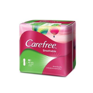 Carefree Panty liner Breathable 40 pcs แคร์ฟรี แผ่นอนามัย บรีทเอเบิ้ล 40 ชิ้น (เลือกสูตร)