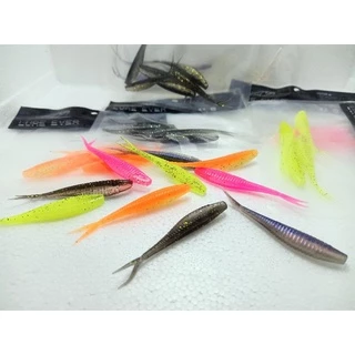 ปลายางหางแฉก ทรงslim7cm. ยางนิ่ม แอคชั่นที่แตกต่าง ซองละ6ตัวและ10ตัว