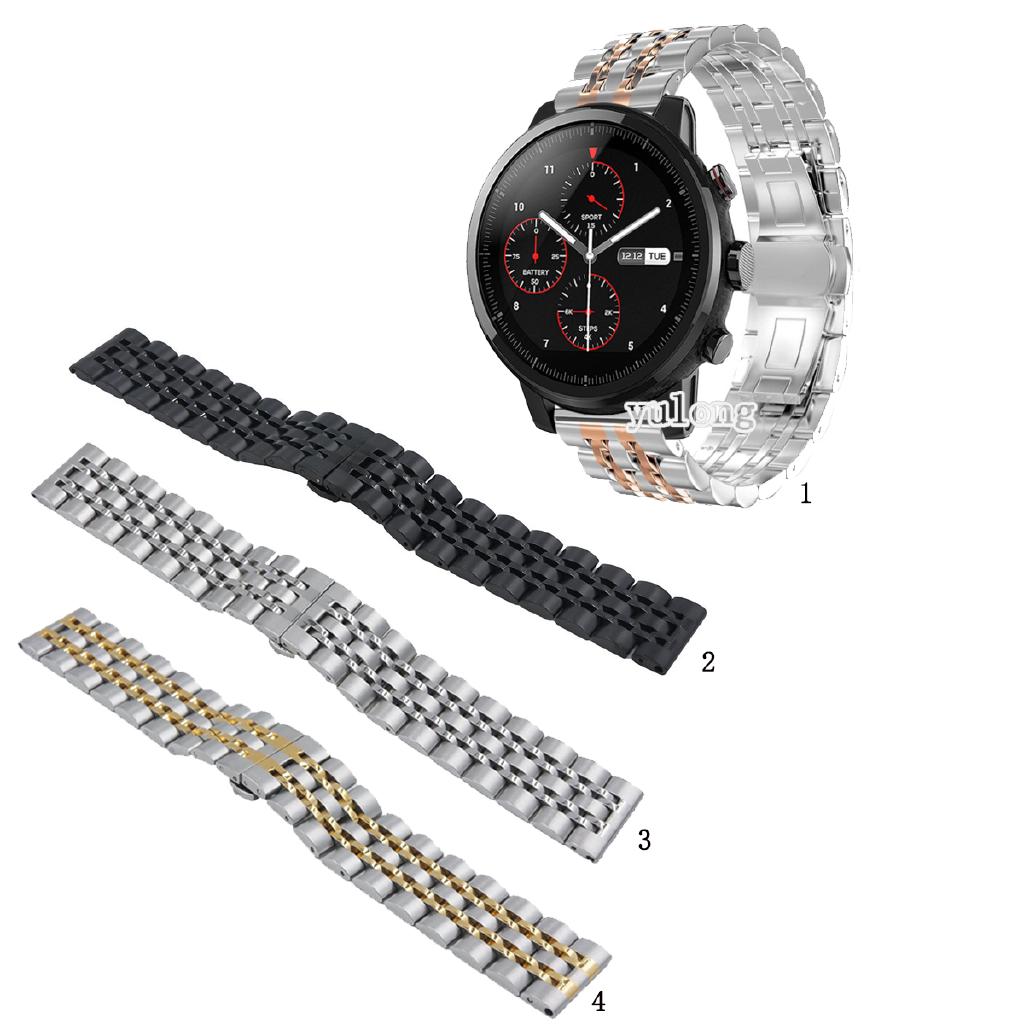 สายสแตนเลสที่มีผีเสื้อจับมือสำหรับ Huami Amazfit Stratos 2 2S 3