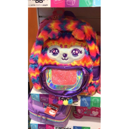Smiggle Fluffy Llama junior Backpack กระเป๋าเป้เด็กขนสัตว์