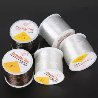 เชือกยืดใสคริสตัลสำหรับร้อยลูกปัด 0.5-1.0 มม. อุปกรณ์ DIY ทำสร้อยคอ สร้อยข้อมือ เครื่องประดับ