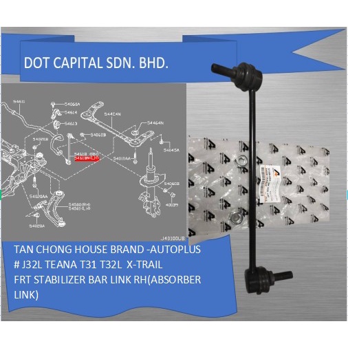 *NISSAN TEANA X-TRAIL J32L (T32L T31N 10~22) FRT STABILIZER BAR LINK LH KIRI (DEPAN ABSORBER) 54668-
