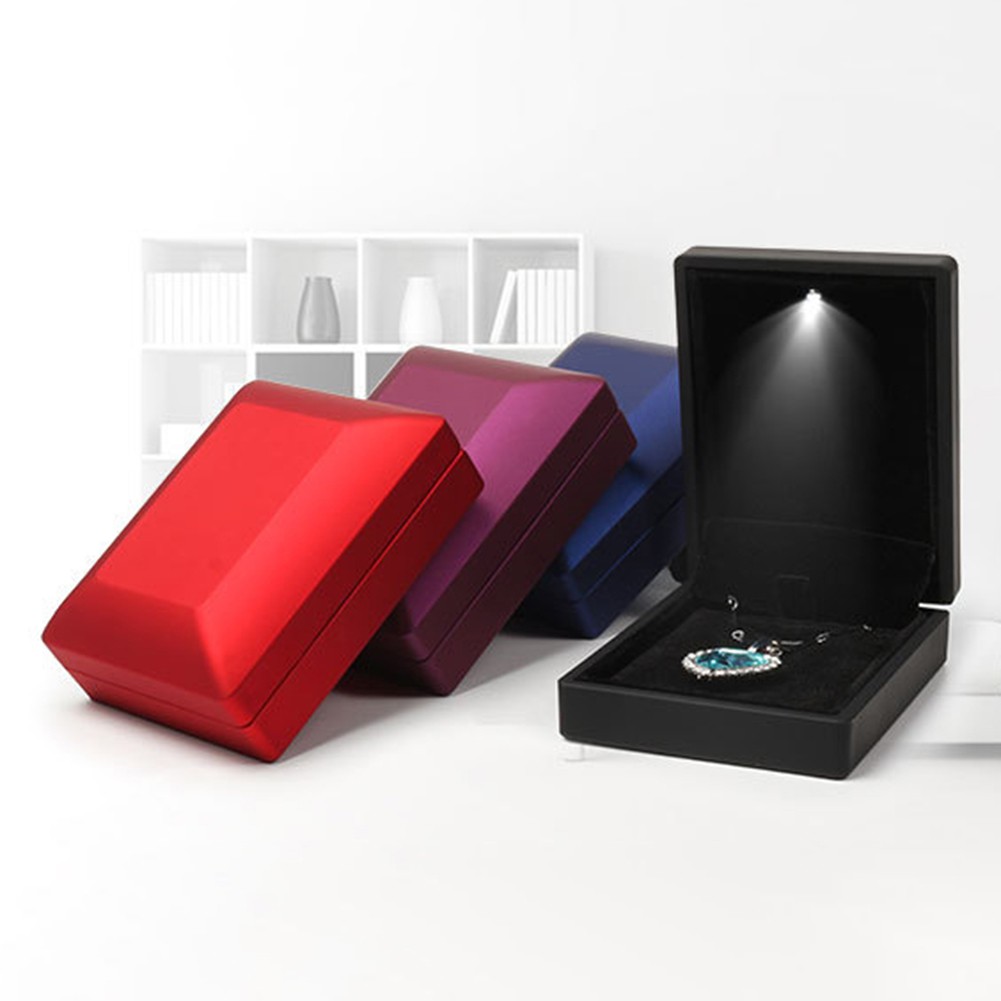 ☎Fashion LED Lighted Ring Pendant Bangle Bracelet Necklace Storage Box